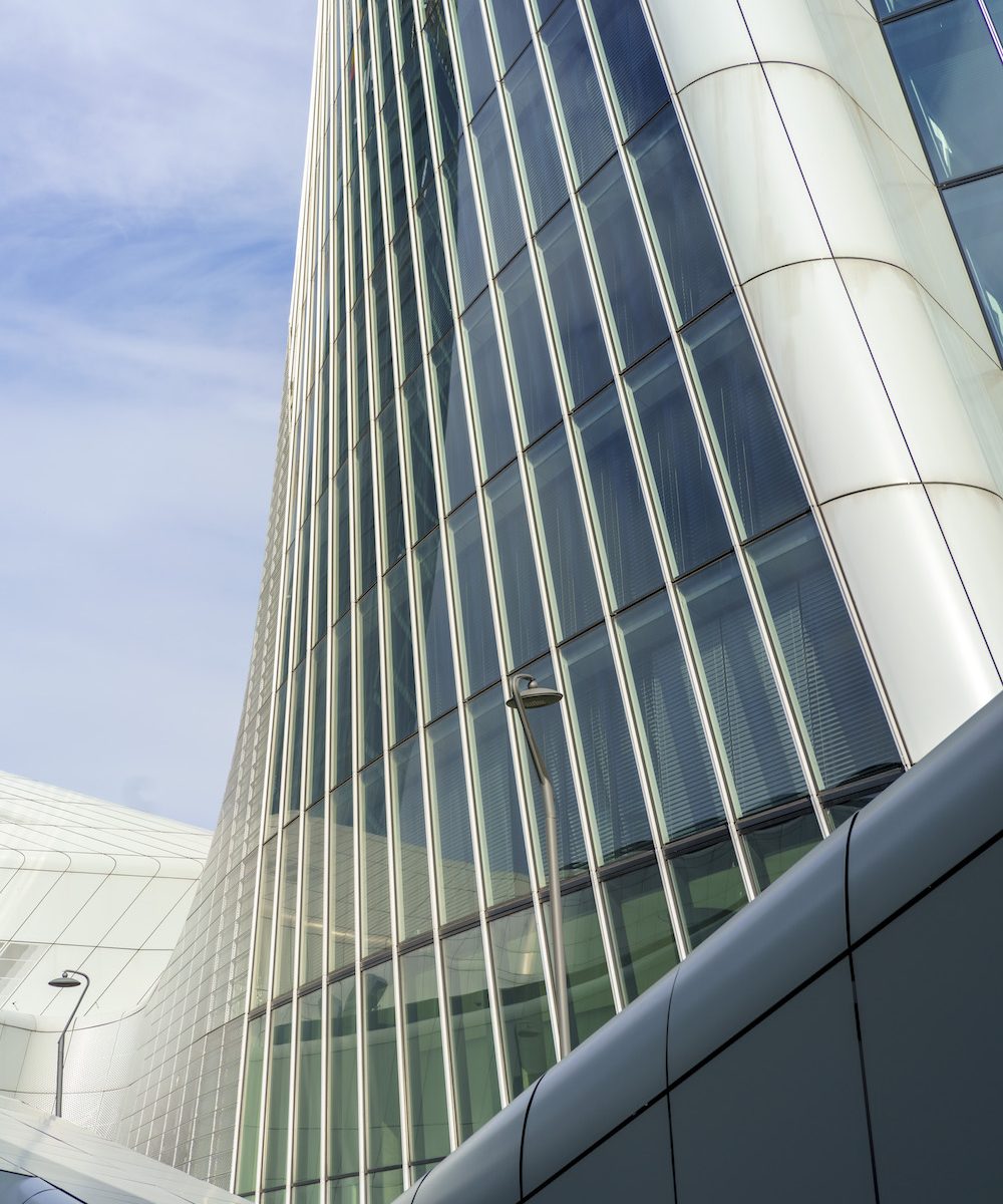 Milan, Lombardy, Italy: the modern Hadid buildings in Citylife