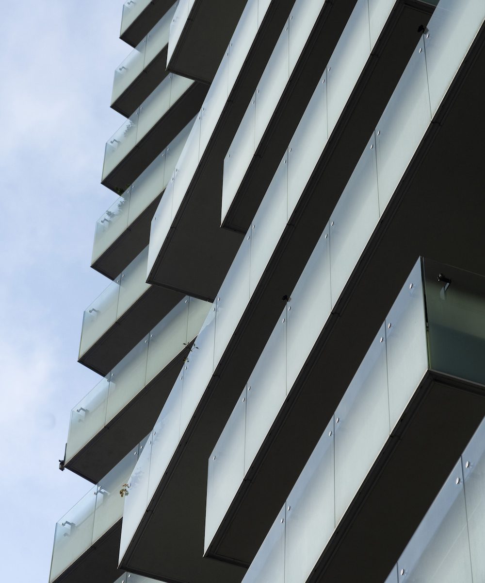 Milan, Lombardy, Italy: modern buildings in Alvar Aalto square. Torre Solaria, the highest residential building in Italy